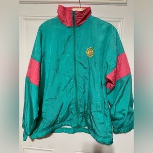 windbreaker
jacket   green pink 
colors Size L
